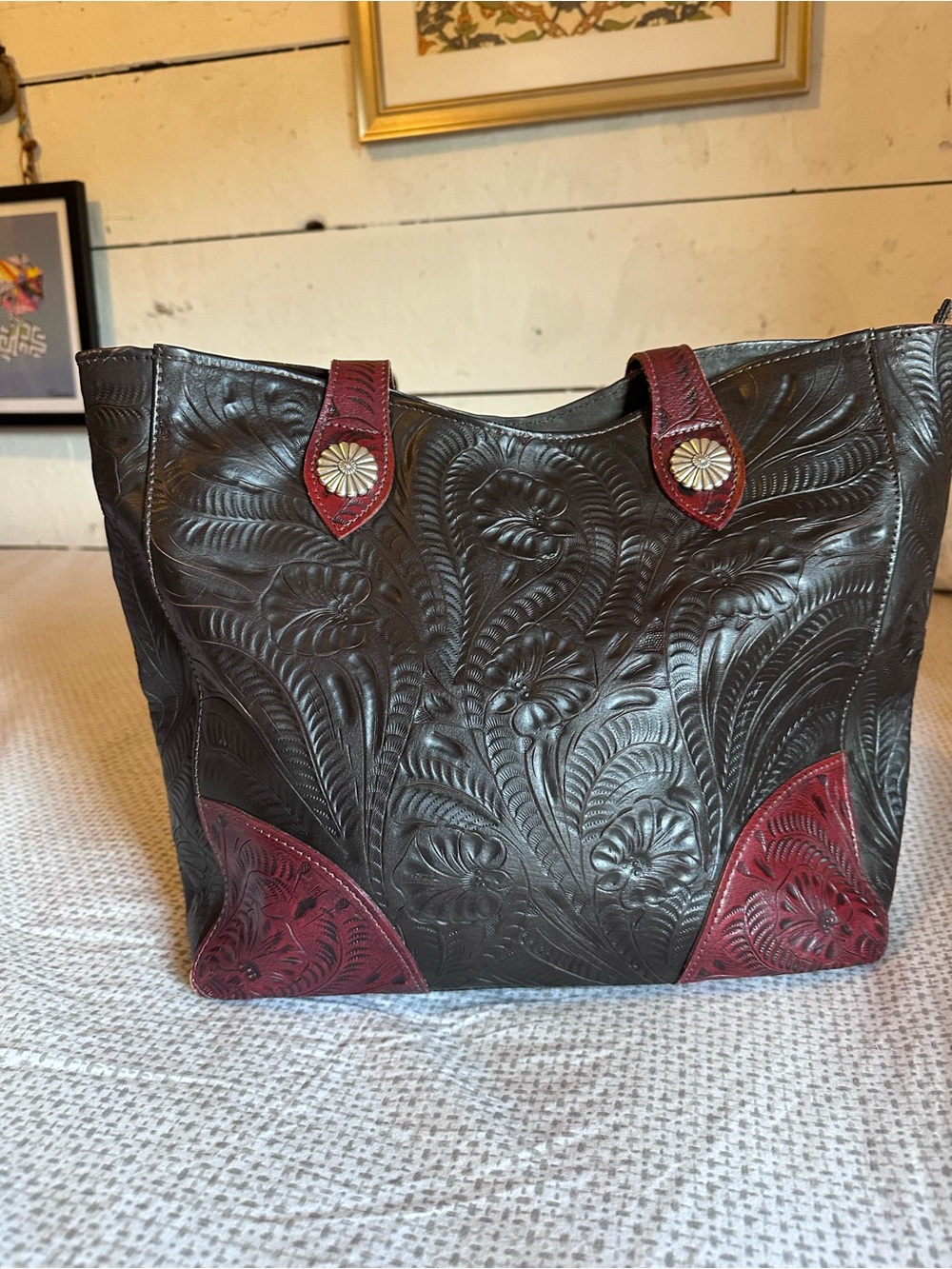 American West Annie’s Secret Collection Large Leather Bag